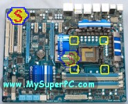 How To Assemble A Computer - PC Assembly Guide, Intel Core i7 860 Processor Motherboard CPU Cooler Locking Post Holes