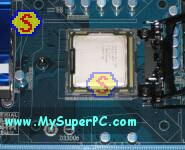 How To Assemble A Computer - PC Assembly Guide, Gigabyte P55A-UD4P Motherboard Processor Socket with Intel Core i7 860 Processor Inserted