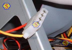 Close-up view of 4-pin power connector