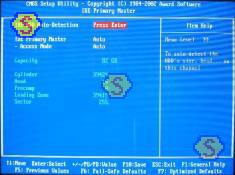 How To Assemble A Computer - PC Assembly Guide, BIOS IDE Primary Master menu