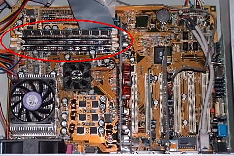 Computer Memory Upgrade - Closer View Of Motherboard Memory Slots