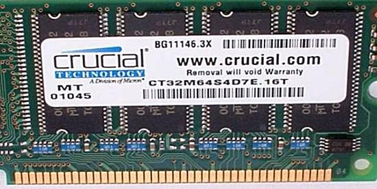 Computer Memory Upgrade - Memory Brand Label