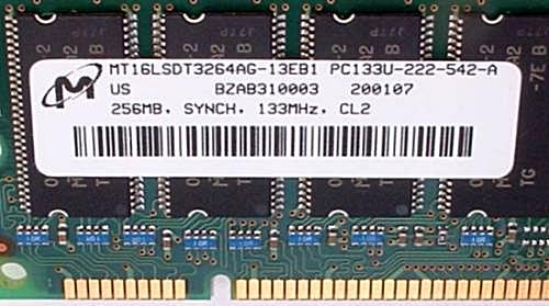 Computer Memory Upgrade - Memory Specifications Label